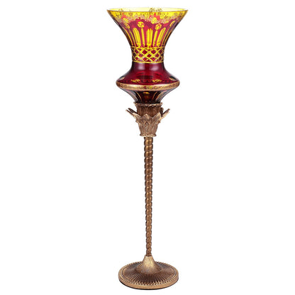 Candleholder in Bronze - Amber & Ruby Red-Gold Finish AC3018 European Victorian