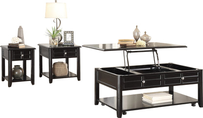 Homelegance Carrier 3PC Occasional Set Lift Top Cocktail Table on Casters, End Table, Chair Table in Dark Espresso