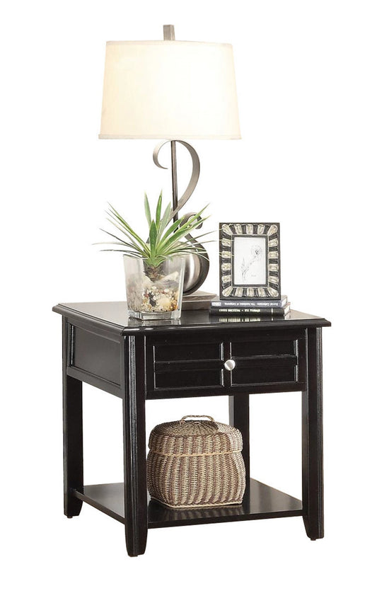 Homelegance Carrier End Table with Functional Drawer in Dark Espresso