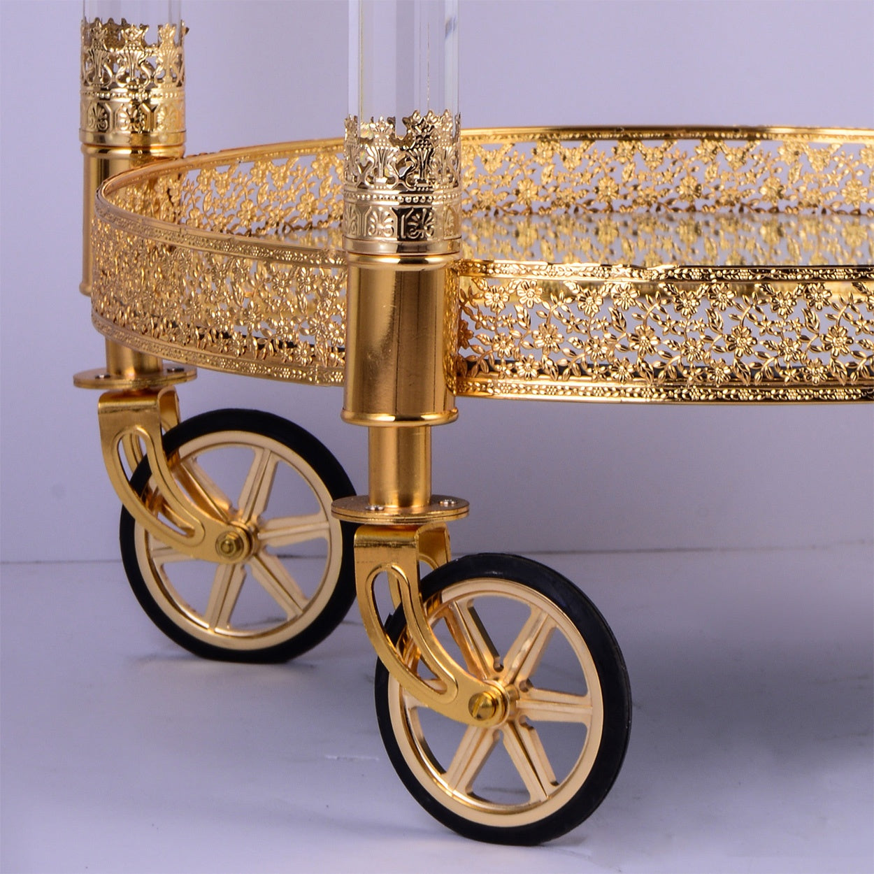 Bar Cart in Golden Brass Finish AC352 European Traditional Victorian