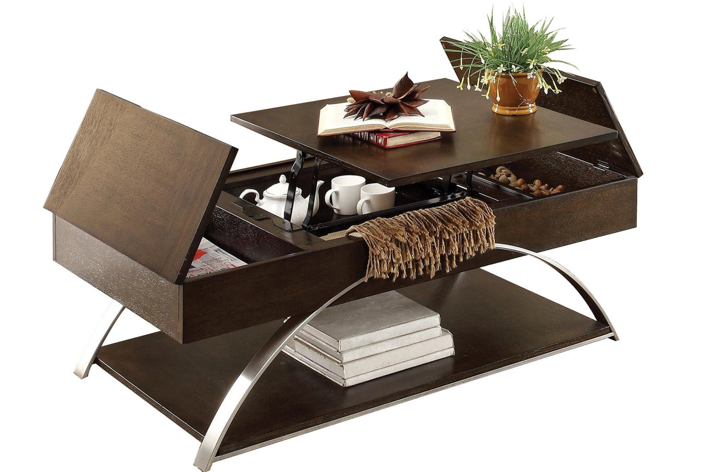 Homelegance Tioga Cocktail Table with Lift Top and Storage in Espresso