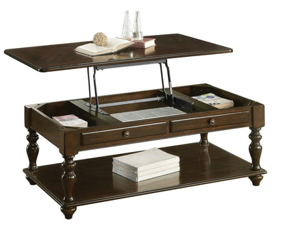 Homelegance Lovington Cocktail Table with Lift Top on Casters in Espresso