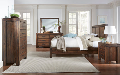 Modus Meadow 6PC E King Platform Bedroom Set in Brick Brown