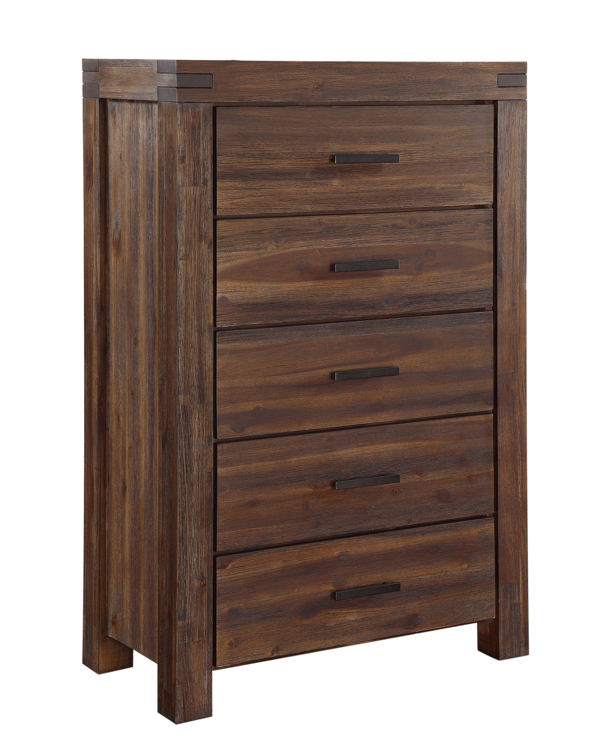 Modus Meadow 5PC E King Platform Bedroom Set w Chest in Brick Brown
