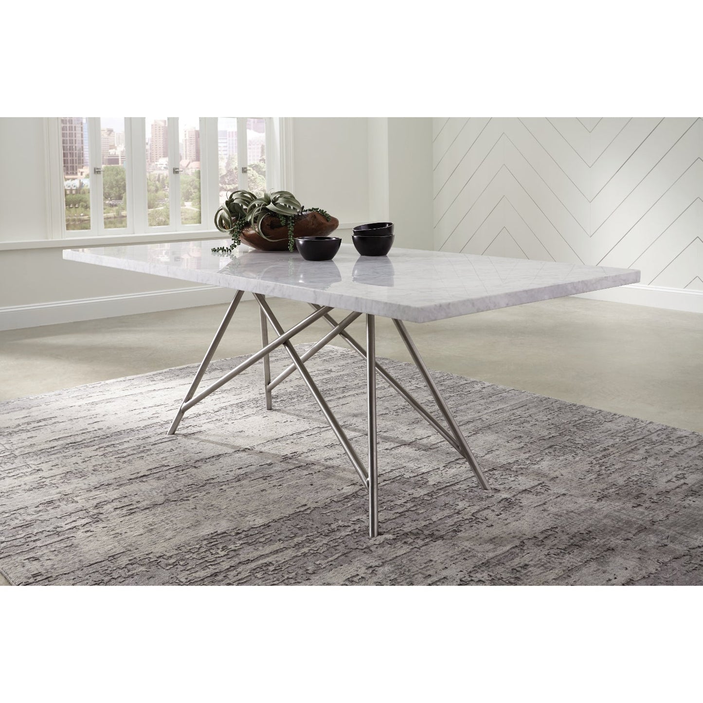 Modus Coral Marble Rectangular Dining Table in Antique Grey