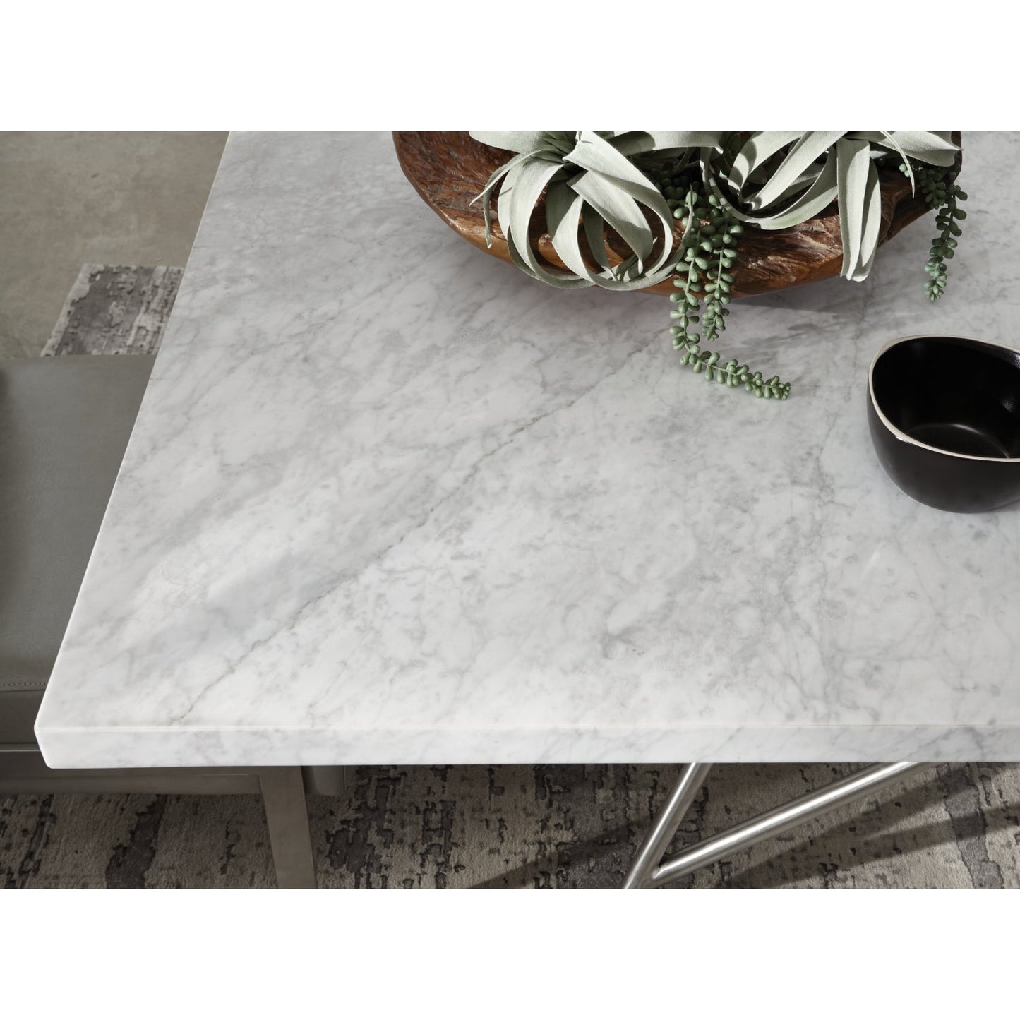 Modus Coral Marble Rectangular Dining Table in Antique Grey