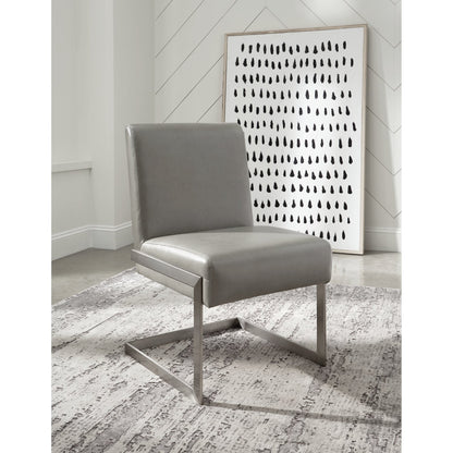 Modus Coral Synthetic Leather Upholstered 2 Dining Chair in Antique Grey
