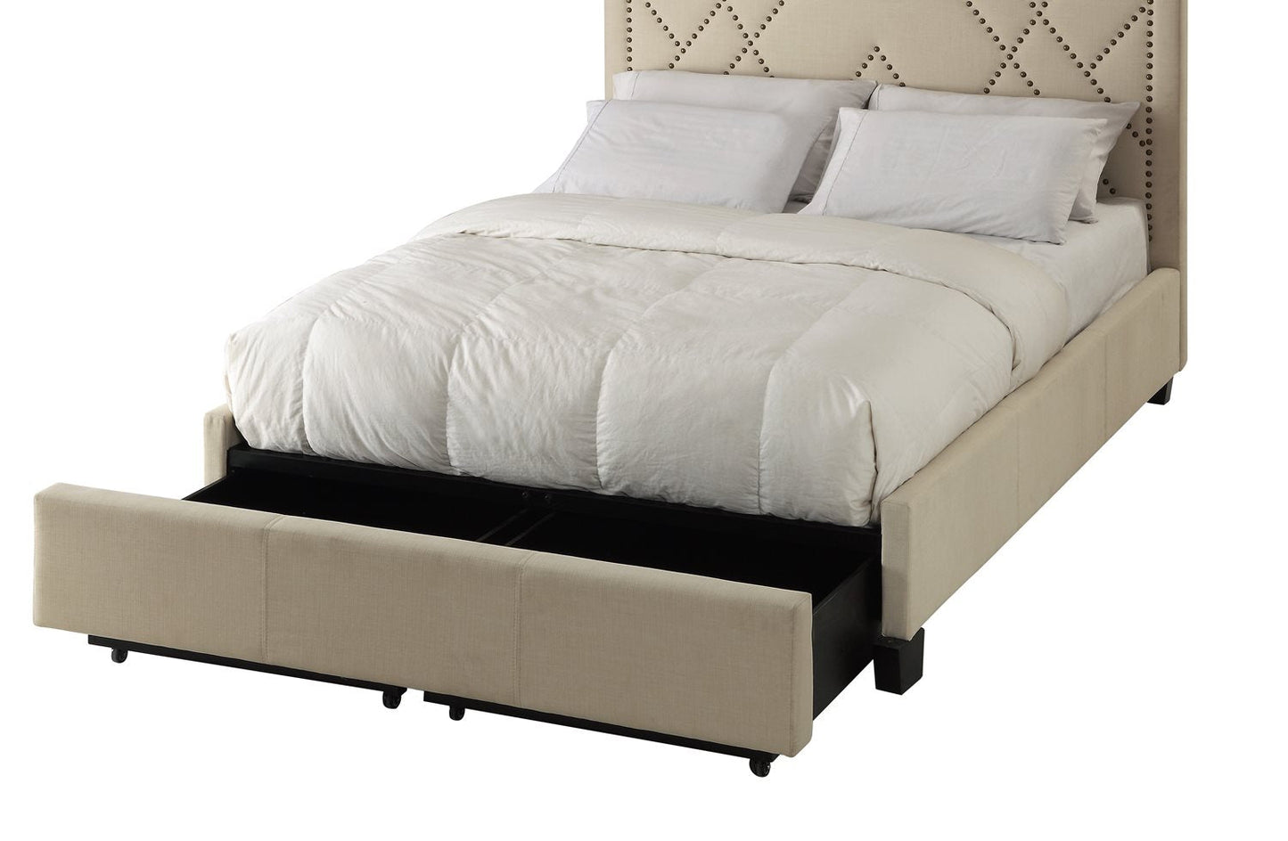 Modus Geneva E King Vienne Storage Bed in Powder