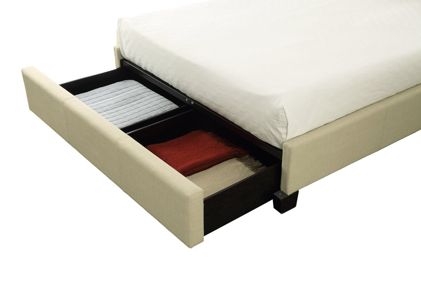 Modus Geneva E King Tavel Storage Bed in Tumbleweed