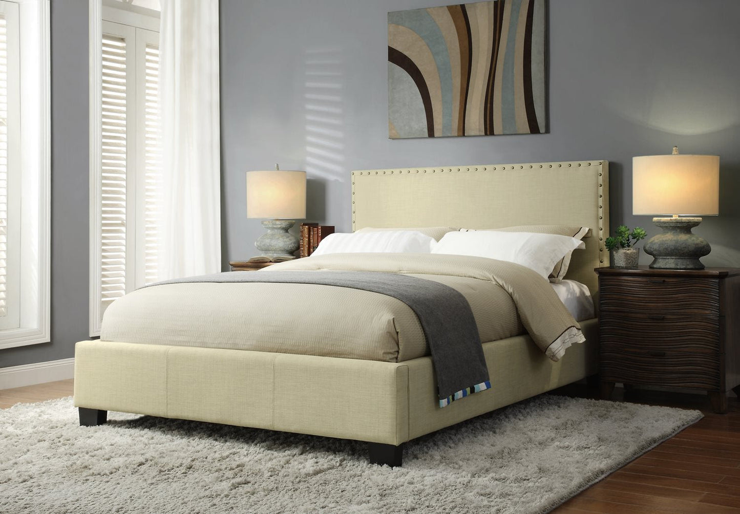 Modus Geneva Cal King Tavel Platform Bed in Tumbleweed