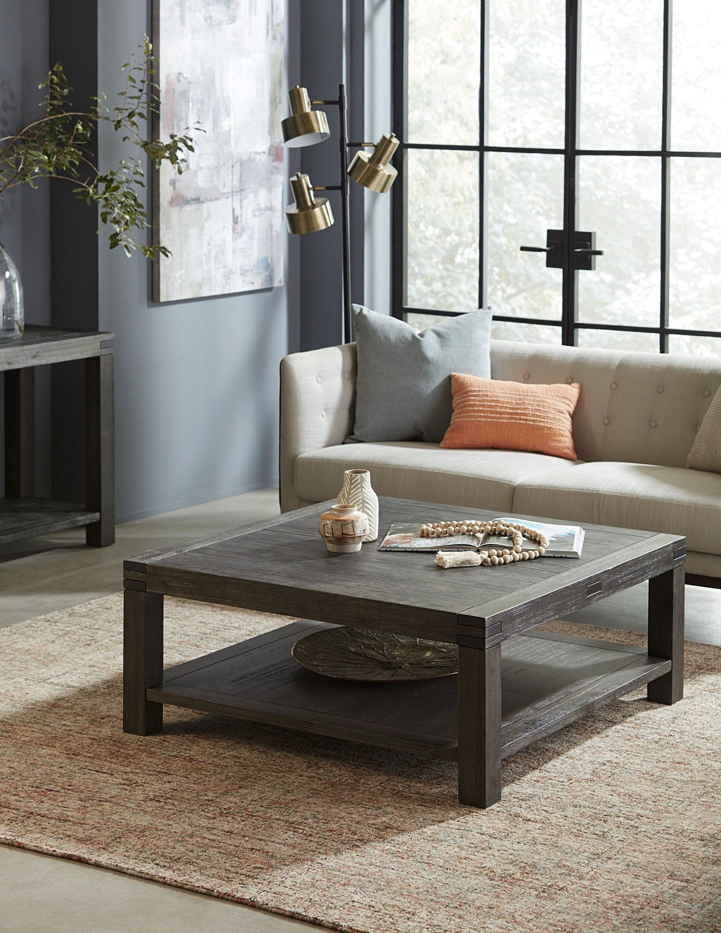 Modus Meadow 2 PC Coffee & End Table Set in Graphite