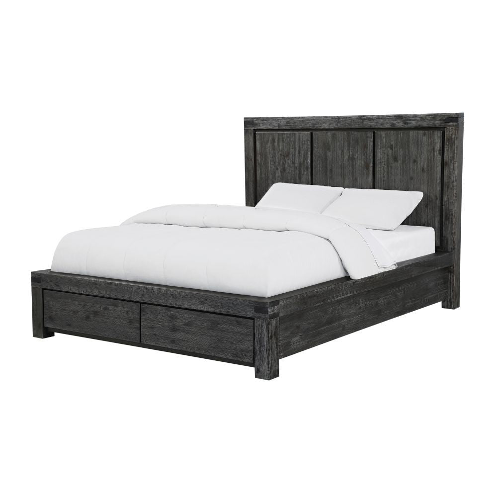 Modus Meadow 5PC E King Storage Bedroom Set w 2 Nightstand in Graphite