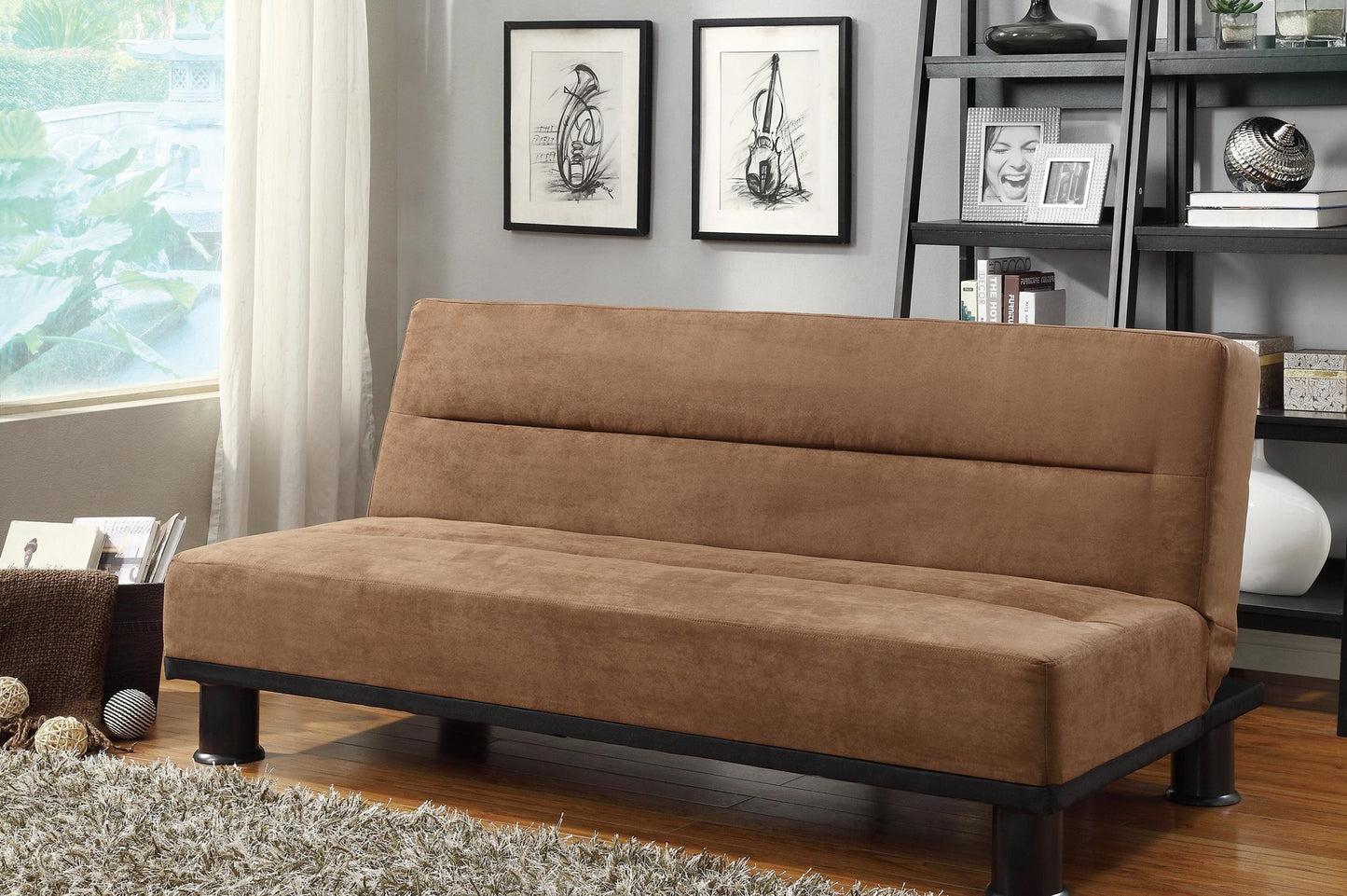 Homelegance Callie Convertible Sofa in Microfiber - Brown
