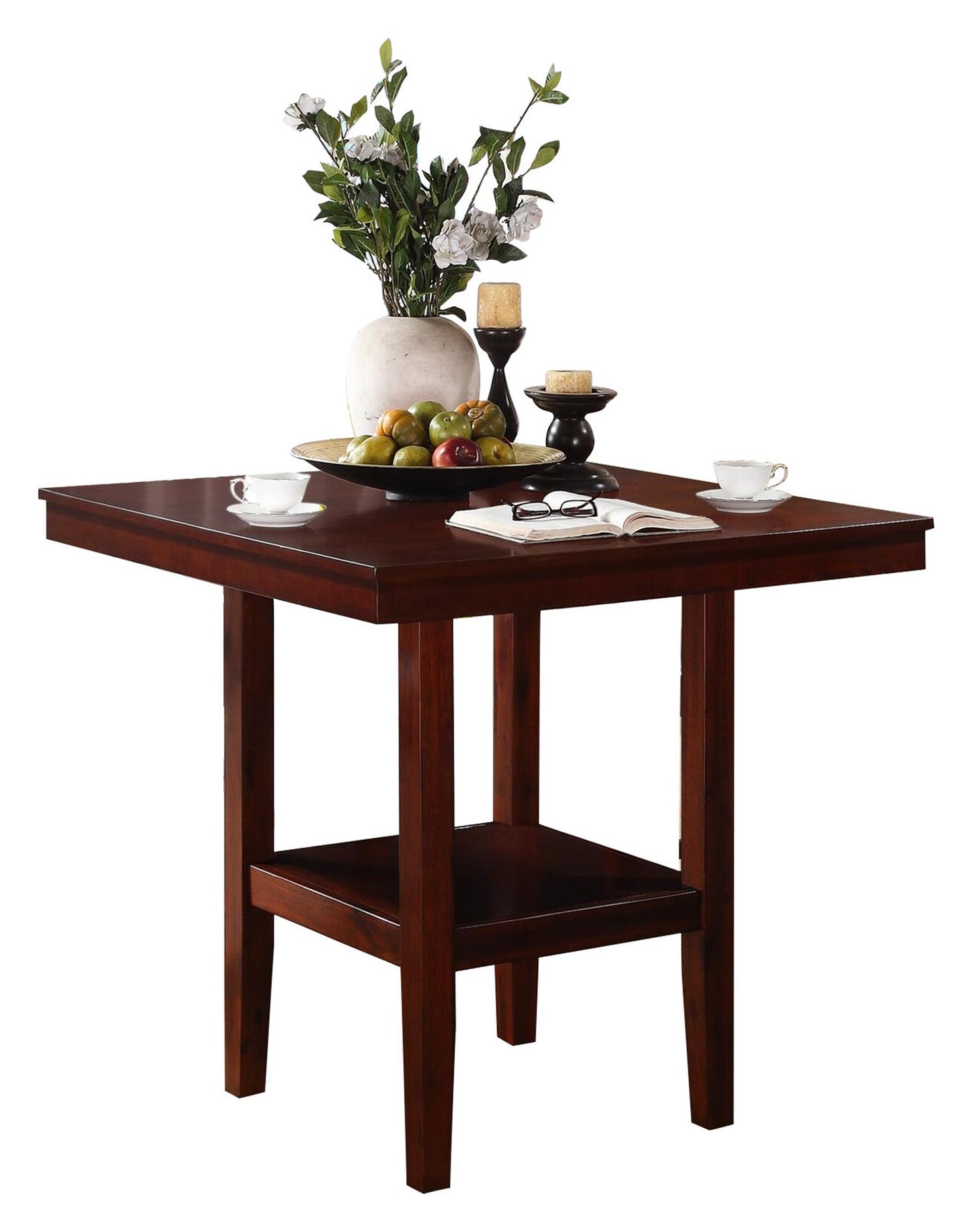 Homelegance Galena 5PC Counter Height Dining Set Table, 4 Chair in Dark Brown