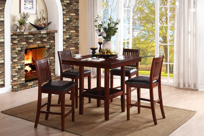 Homelegance Galena 5PC Counter Height Dining Set Table, 4 Chair in Dark Brown