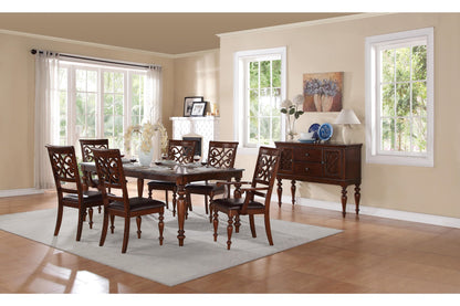 Homelegance Creswell 8PC Dining Set Table, 2 Arm Chair, 4 Side Chair, Server in Rich Cherry