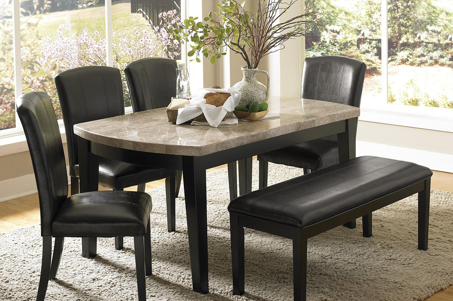 Homelegance Cristo 2 Dining Chair in Black Leatherette