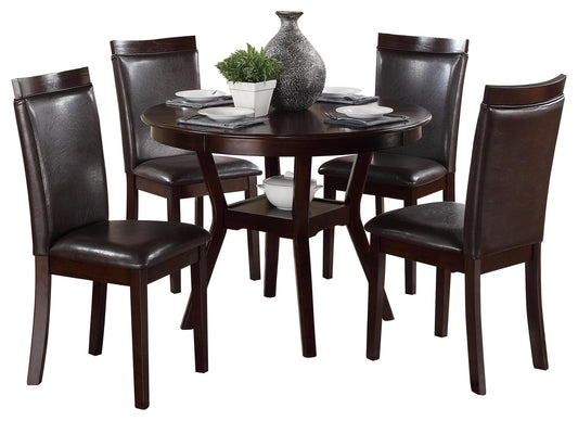 Homelegance Shankmen 5PC Dining Set Table, 4 Chair in Dark Brown