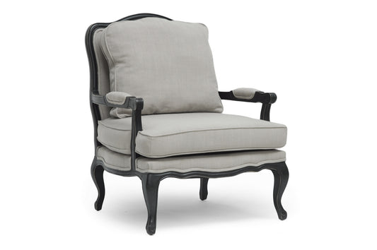 Antiqued Accent Chair in Beige Fabric - The Furniture Space.