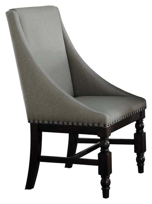 Homelegance Reid 2 Dining Arm Chair in Grey Fabric