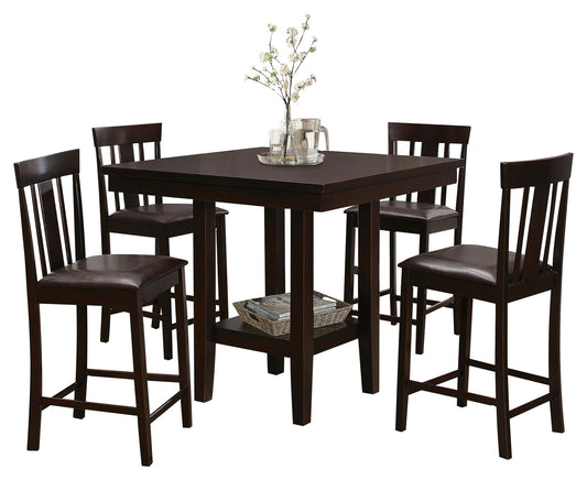 Homelegance Diego 5PC Counter Height Dining Set Table, 4 Chair in Espresso