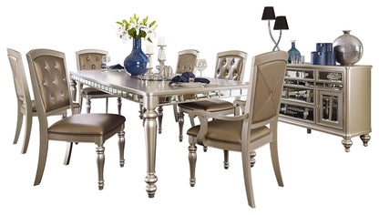 Homelegance Orsina 8PC Dining Set Table, 2 Arm Chair, 4 Side Chair, Server in Champagne