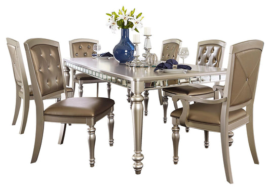 Homelegance Orsina 7PC Dining Set Table, 2 Arm Chair, 4 Side Chair in Champagne