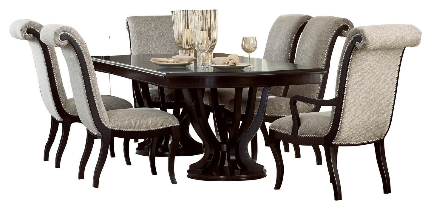 Homelegance Savion 7PC Dining Set Double Pedestal Table, 4 Side Chair, 2 Arm Chair in Espresso