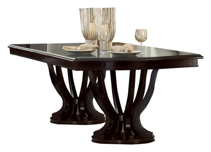 Homelegance Savion 8PC Dining Set Double Pedestal Table, 4 Side Chair, 2 Arm Chair, Server in Espresso