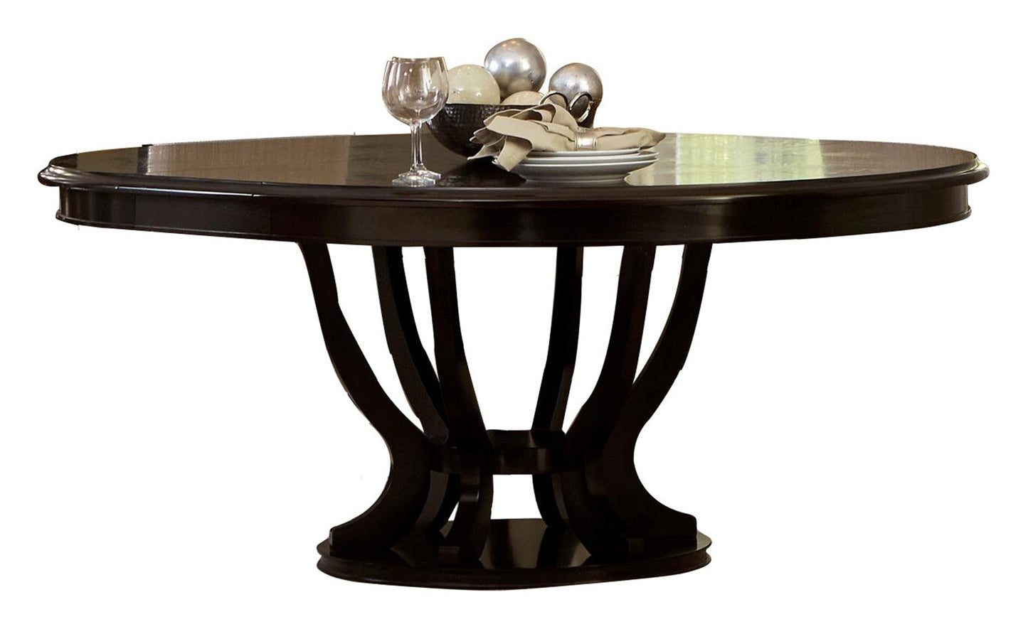 Homelegance Savion 6PC Dining Set Round / Oval Pedestal Table, 4 Chair, Server in Espresso