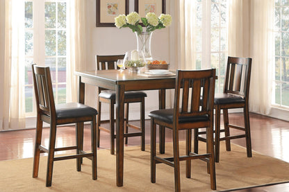 Homelegance Delmar 5PC Counter Height Dining Set Table, 4 Chair in Brown