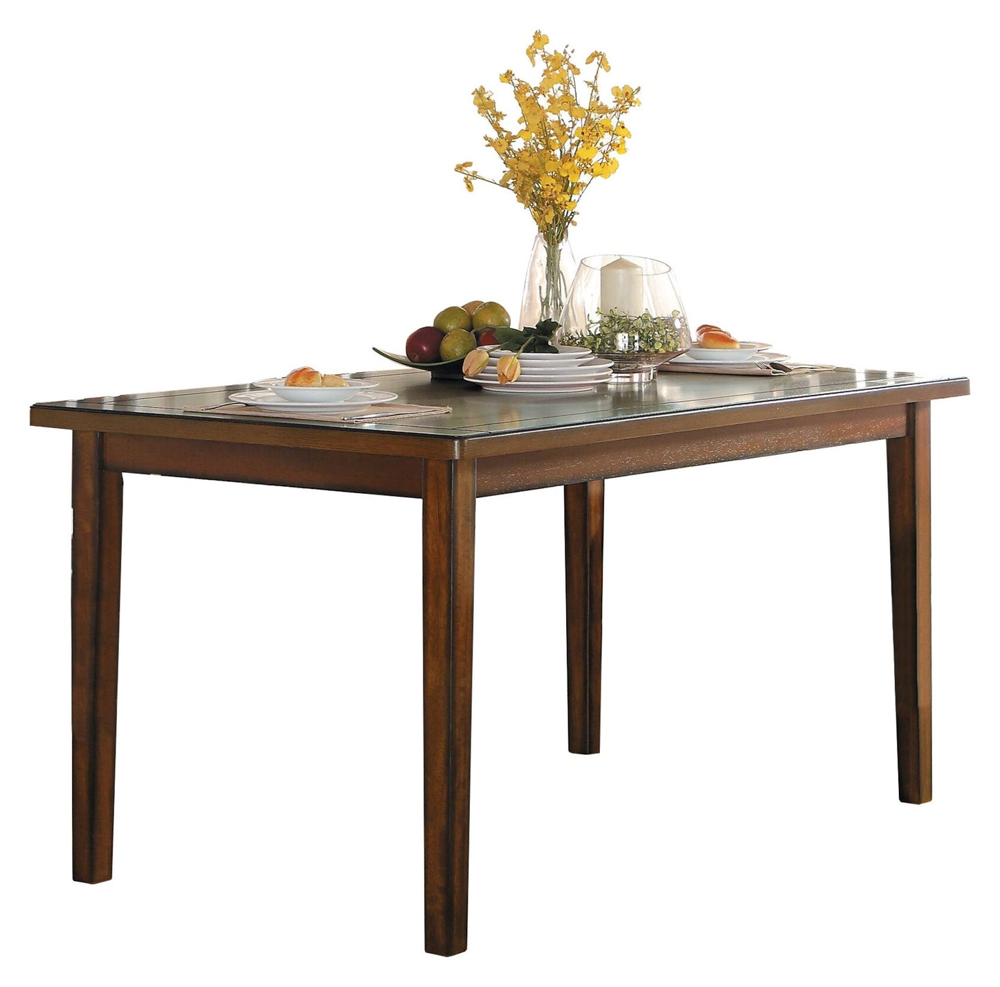 Homelegance Delmar 6PC Dining Set Table, 4 Chair, Bench in Brown