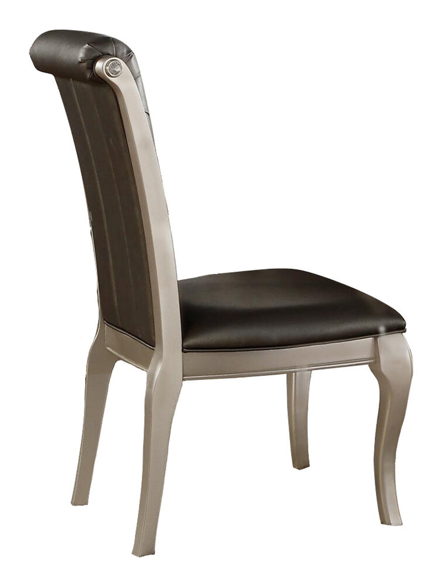 Homelegance Crawford Crystal Tufted 2 Dining Side Chair in Silver