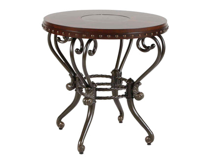 Homelegance Jenkins Round End Table in Warm Brown