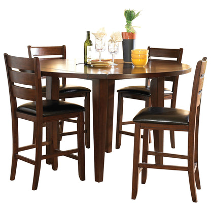 Homelegance Ameillia 8PC Counter Height Dining Set Table, 6 Chair, Server in Dark Brown