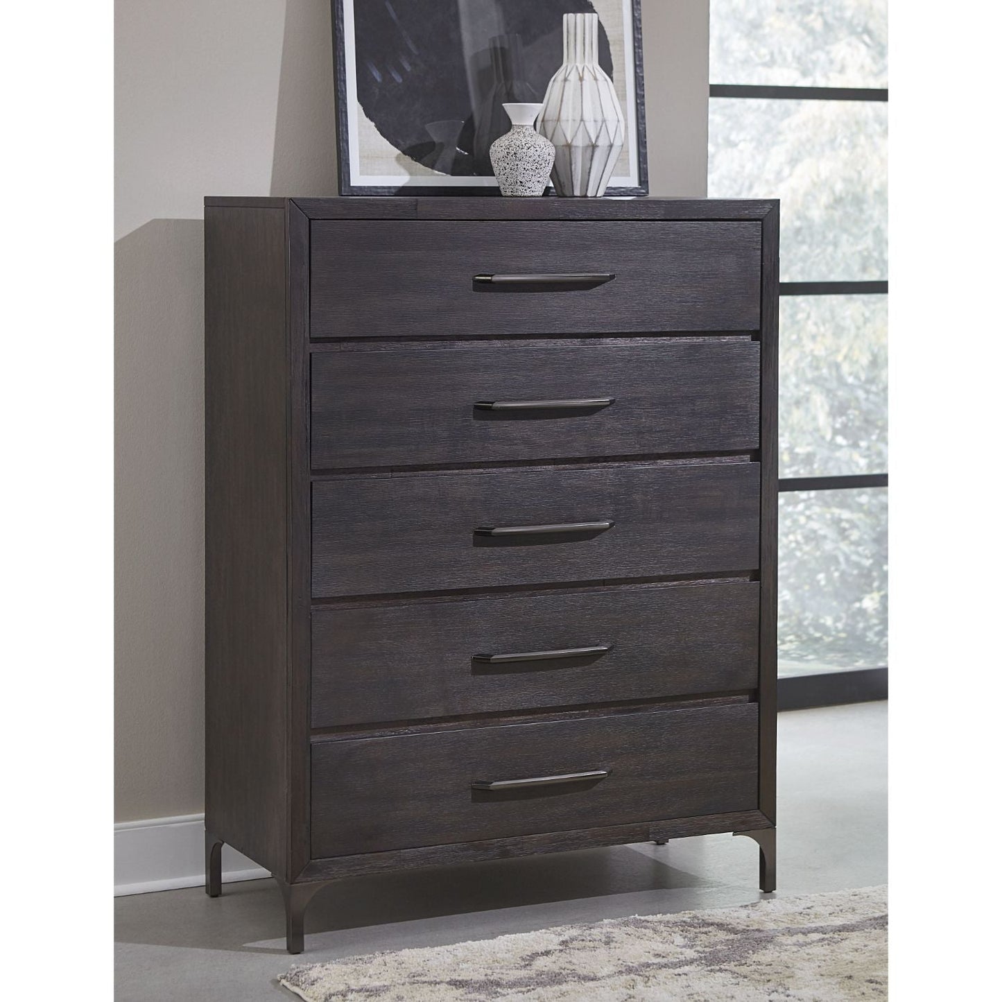 Modus Lucerne Five Drawer Chest in Vintage Coffee