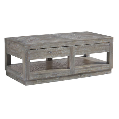 Modus Herringbone 2PC Coffee & End Table in Rustic Latte