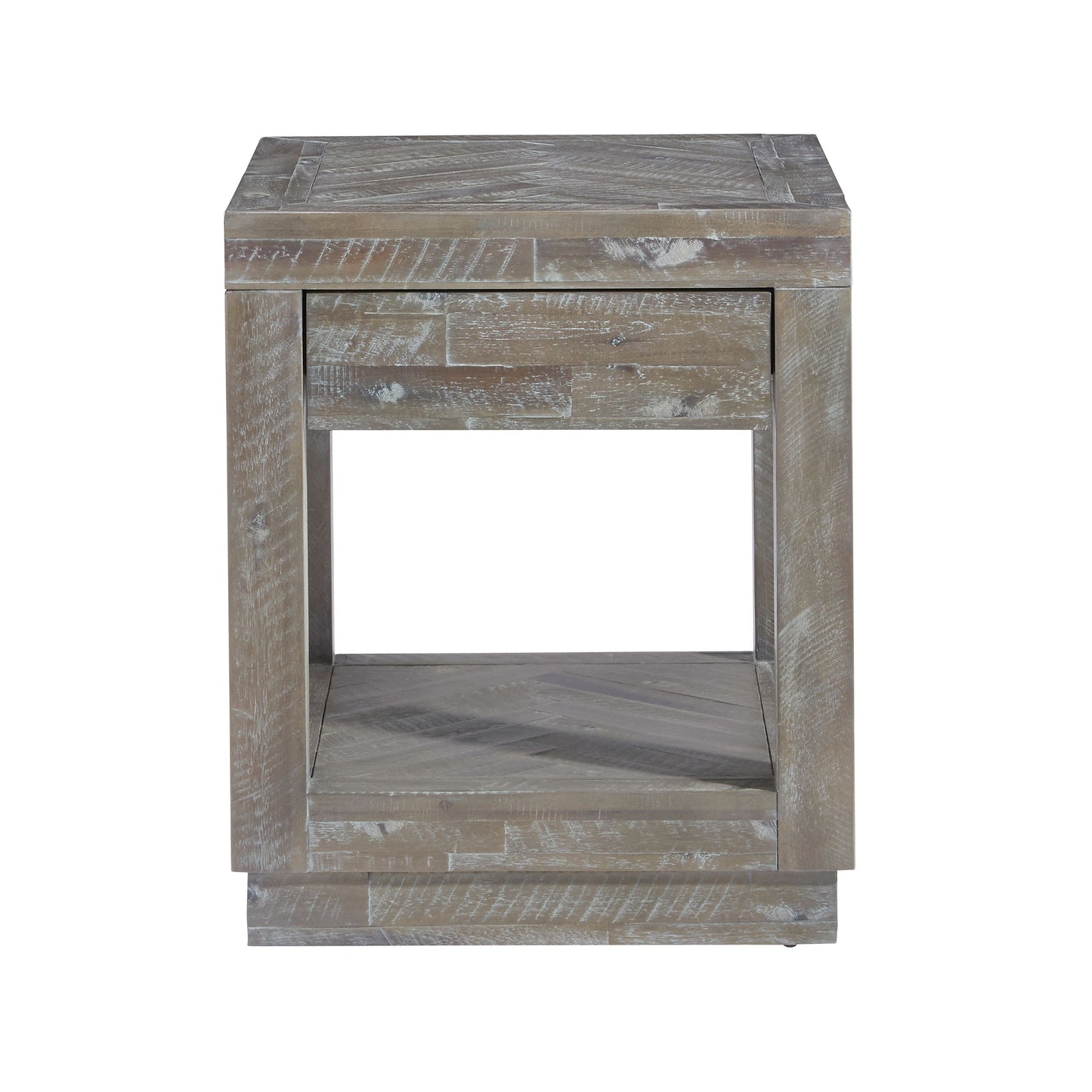 Modus Herringbone 2PC Coffee & End Table in Rustic Latte