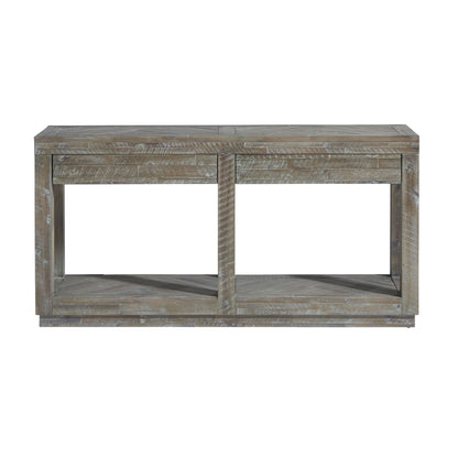 Modus Herringbone Two Drawer Console in Rustic Latte