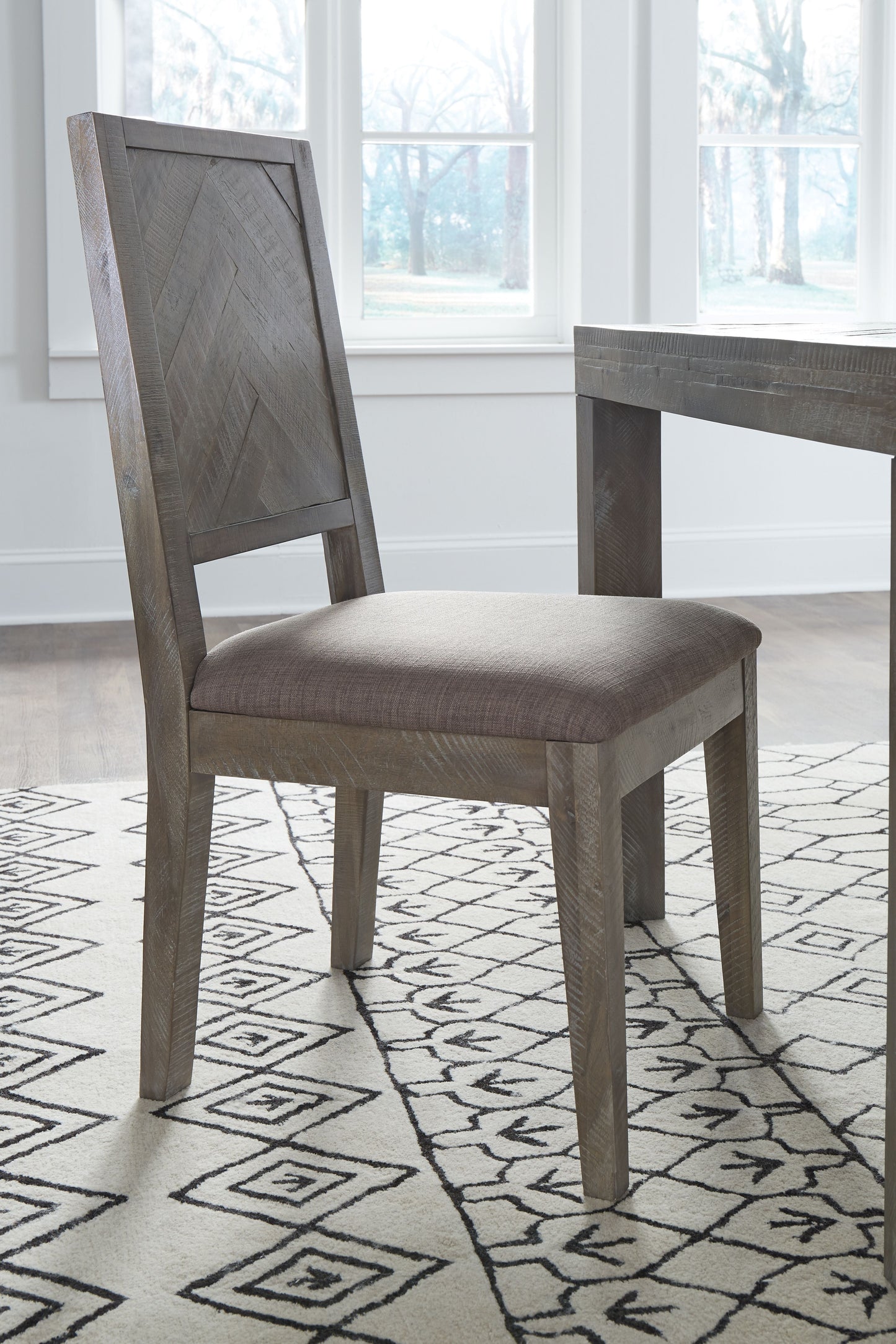 Modus Herringbone 5 PC Extentsion Table Set in Rustic Latte