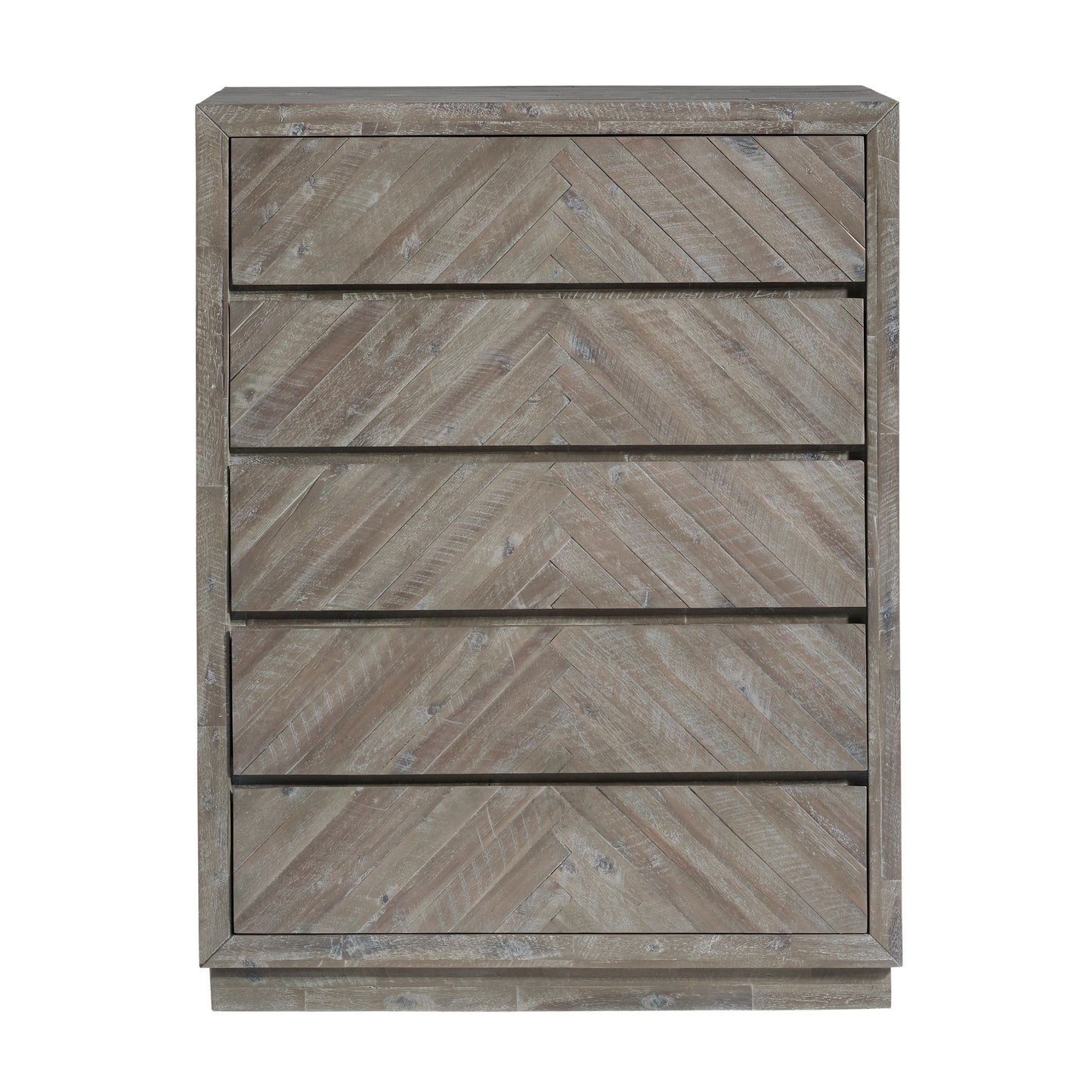 Modus Herringbone Five Drawer Chest in Rustic Latte