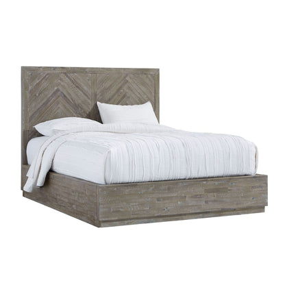 Modus Herringbone 5PC Full Platform Bedroom Set in Rustic Latte