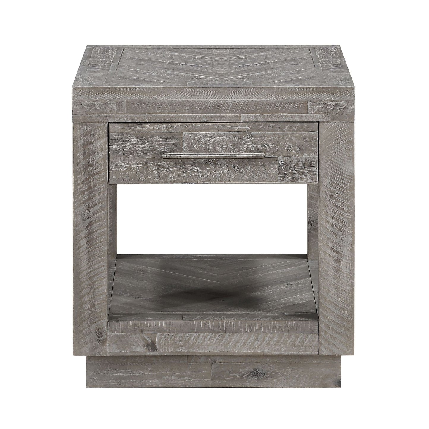 Modus Alexandra Solid Wood One Drawer End Table in Rustic Latte