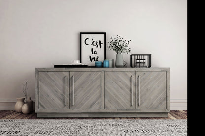 Modus Alexandra Solid Wood 74" Media Console in Rustic Latte