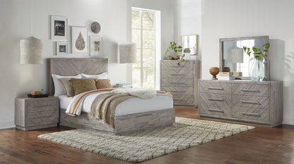 Modus Alexandra 5PC Cal King Platform Bedroom Set w Chest in Rustic Latte