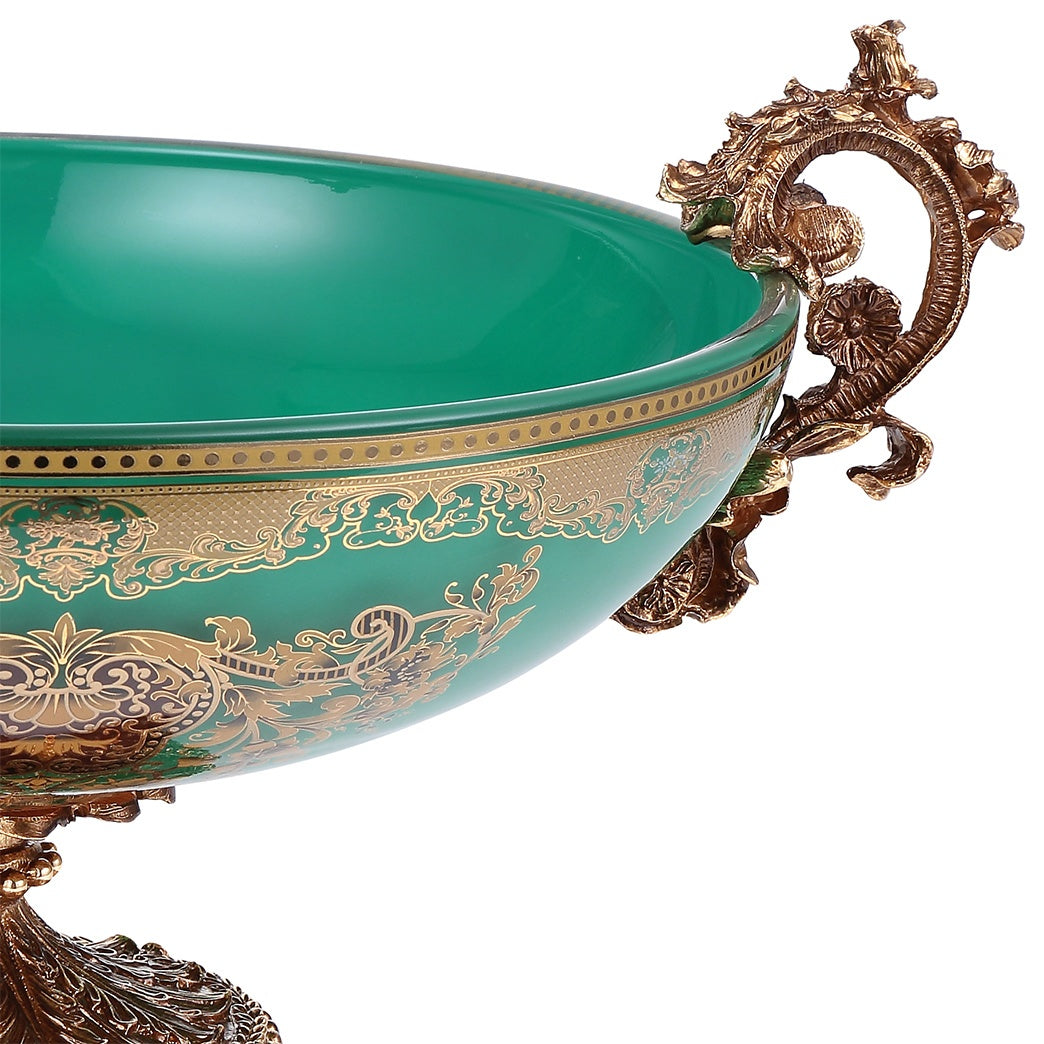Bowl in Bronze & Emerald Green & Gold Finish AC6001-3H European Victorian