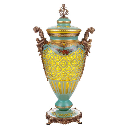 Urn in Bronze & Floral Finish AC6016L European Traditional Victorian