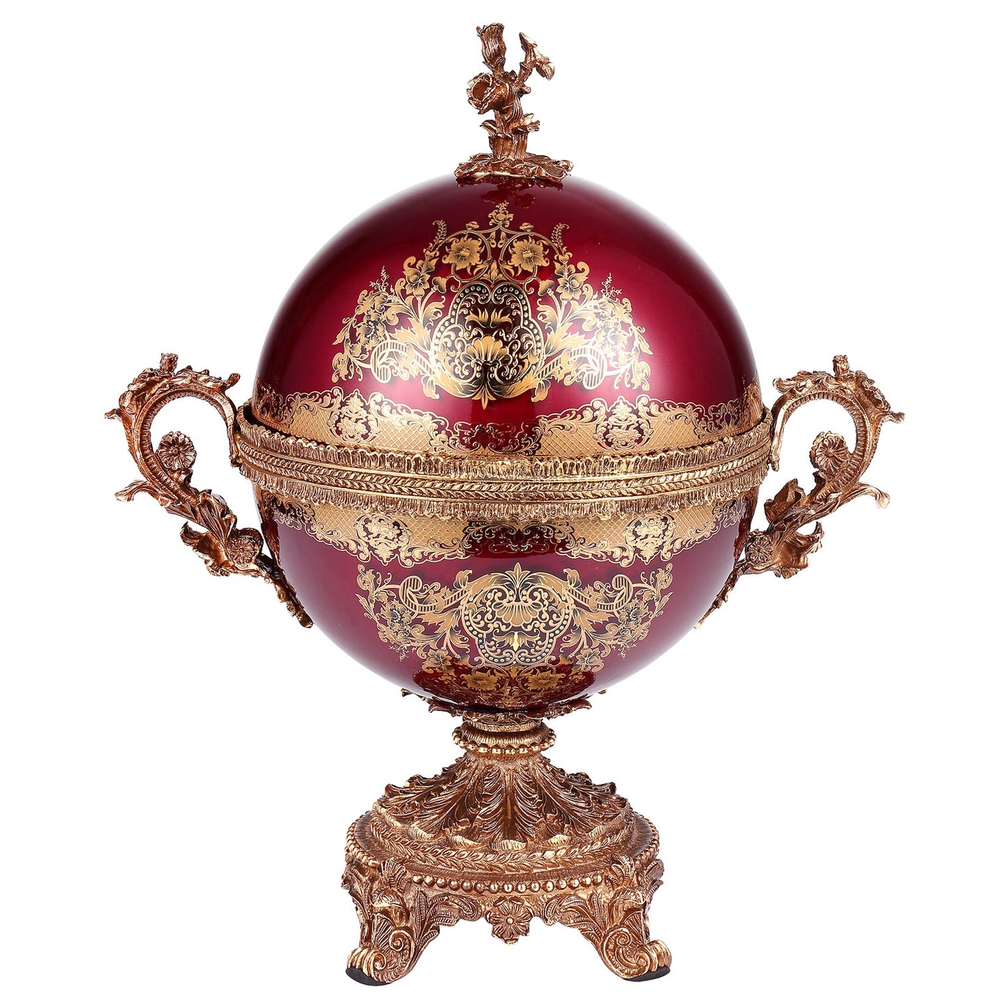 Vase in Bronze & Ruby Red & Gold Finish AC6026 European Traditional Victorian