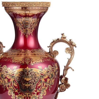 Vase in Bronze & Ruby Red & Gold Finish AC6028 European Traditional Victorian
