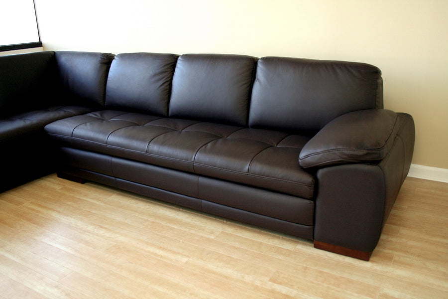 Contemporary Chaise Sectional Sofa in Brown Wood - The Furniture Space.